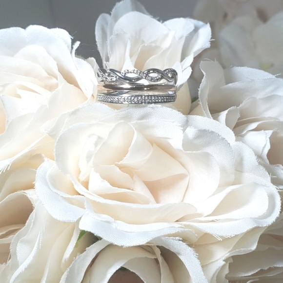 Brand New 40 Genuine Diamonds 14K Rose Gold & 925 Sterling Silver Ring 7 - Picture 3 of 13